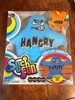 Ja-Ru Dr Stretchy Squeezable 'Hangry' Suction Dude - Blue Hangry